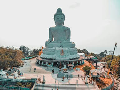Big Buddha statue in Phuket Thailand overlooking the island